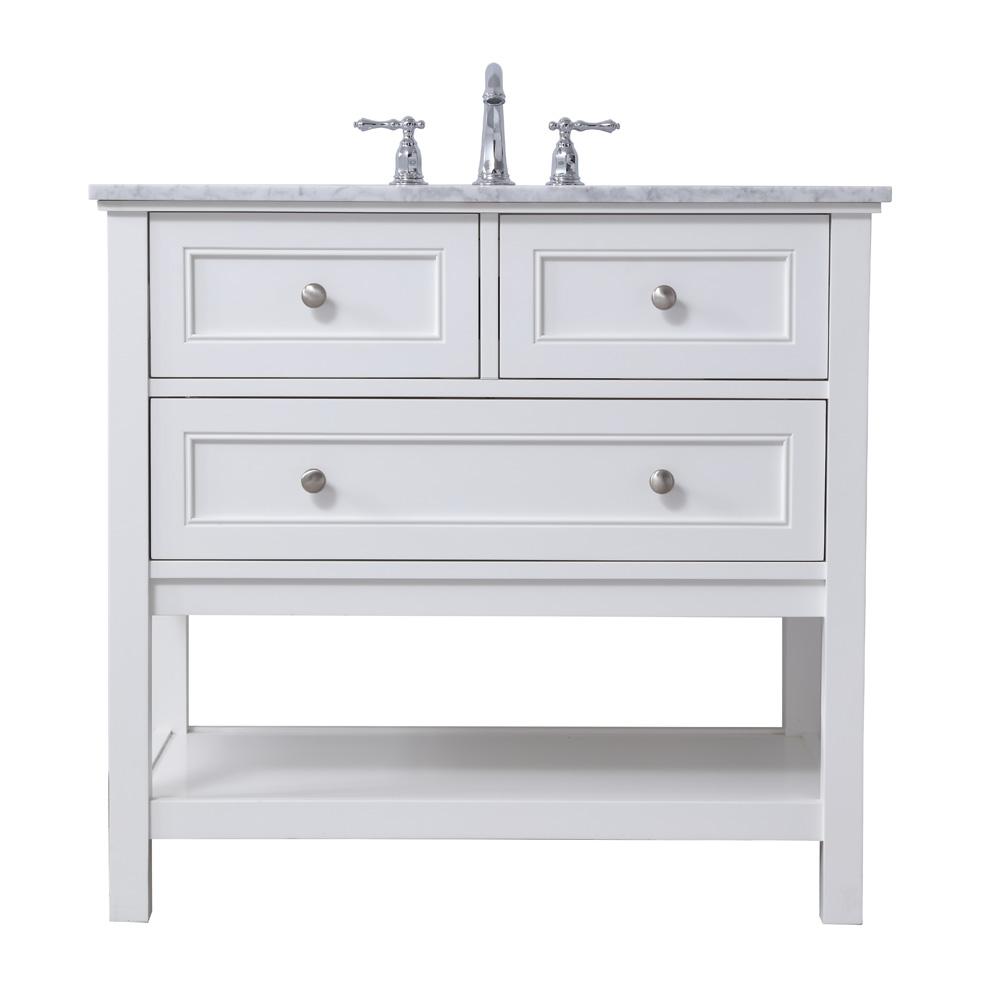 Elegant Furniture & Lighting - Metropolis 36 in. Single bathroom vanity set in White - VF27036WH veiw 1