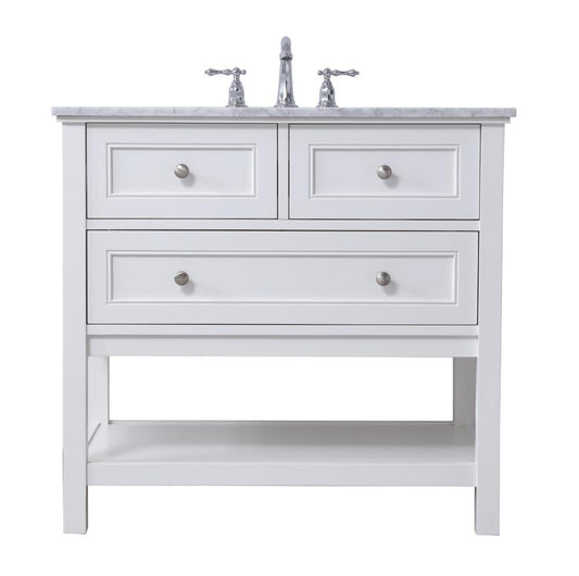 Elegant Furniture & Lighting - Metropolis 36 in. Single bathroom vanity set in White - VF27036WH veiw 1