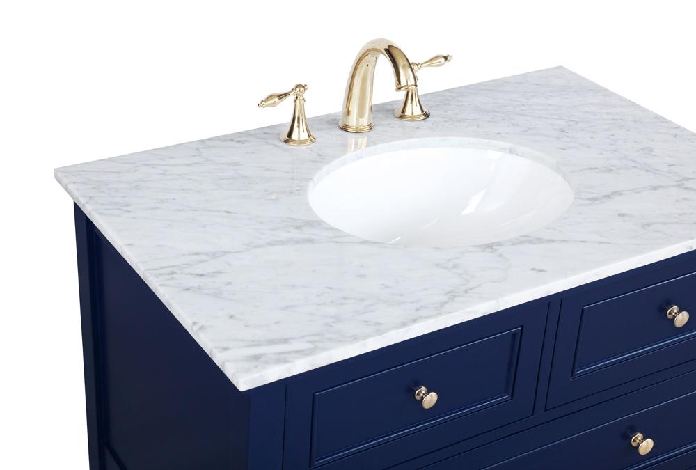 Elegant Furniture & Lighting - Metropolis 36 inch Single bathroom vanity in Blue - VF27036BL veiw 4