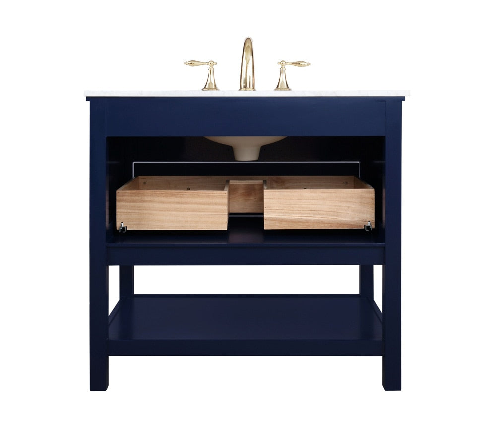 Elegant Furniture & Lighting - Metropolis 36 inch Single bathroom vanity in Blue - VF27036BL veiw 8