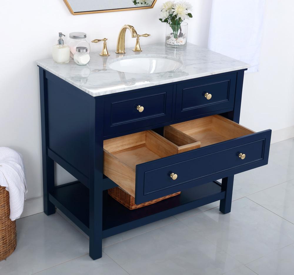 Elegant Furniture & Lighting - Metropolis 36 inch Single bathroom vanity in Blue - VF27036BL veiw 11
