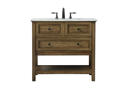Elegant Furniture & Lighting - Metropolis 36 inch Single bathroom vanity in driftwood - VF27036DW veiw 1
