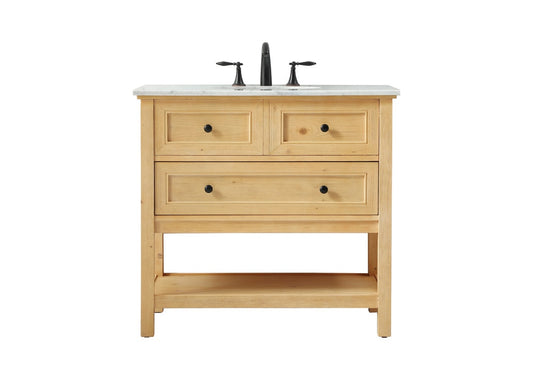Elegant Furniture & Lighting - Metropolis 36 inch Single bathroom vanity in natural wood - VF27036NW veiw 1