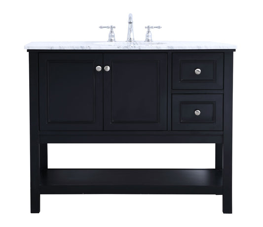 Elegant Furniture & Lighting - Metropolis 42 in. Single bathroom vanity set in Black - VF27042BK veiw 1