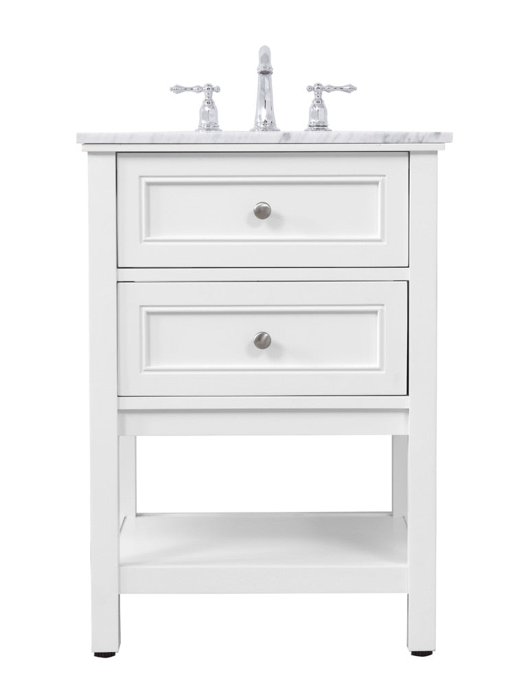 Elegant Furniture & Lighting - Metropolis 42 in. Single bathroom vanity set in White - VF27042WH veiw 1
