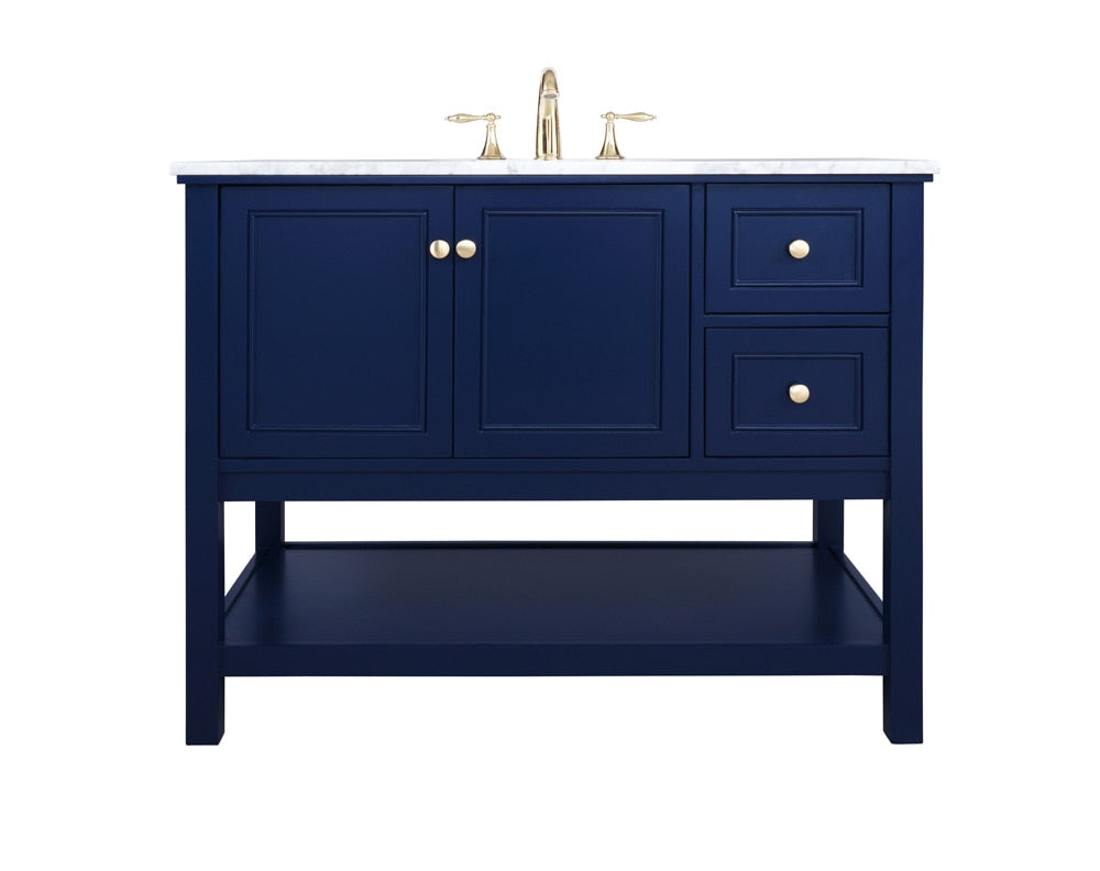 Elegant Furniture & Lighting - Metropolis 42 inch Single bathroom vanity in Blue - VF27042BL veiw 1