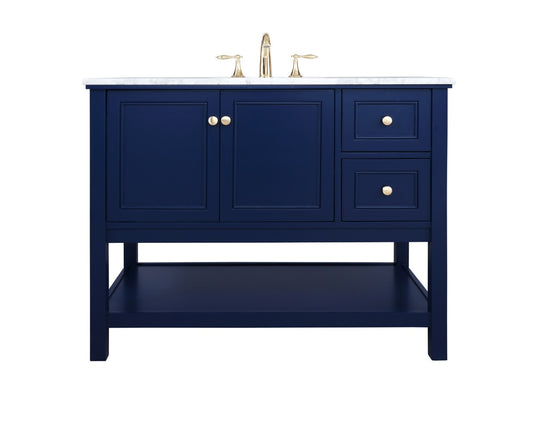 Elegant Furniture & Lighting - Metropolis 42 inch Single bathroom vanity in Blue - VF27042BL veiw 1