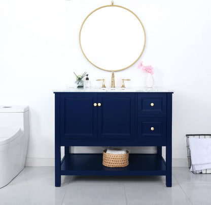 Elegant Furniture & Lighting - Metropolis 42 inch Single bathroom vanity in Blue - VF27042BL veiw 2