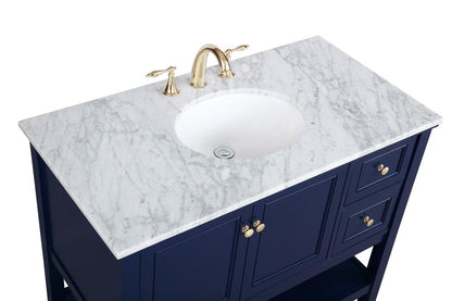 Elegant Furniture & Lighting - Metropolis 42 inch Single bathroom vanity in Blue - VF27042BL veiw 3