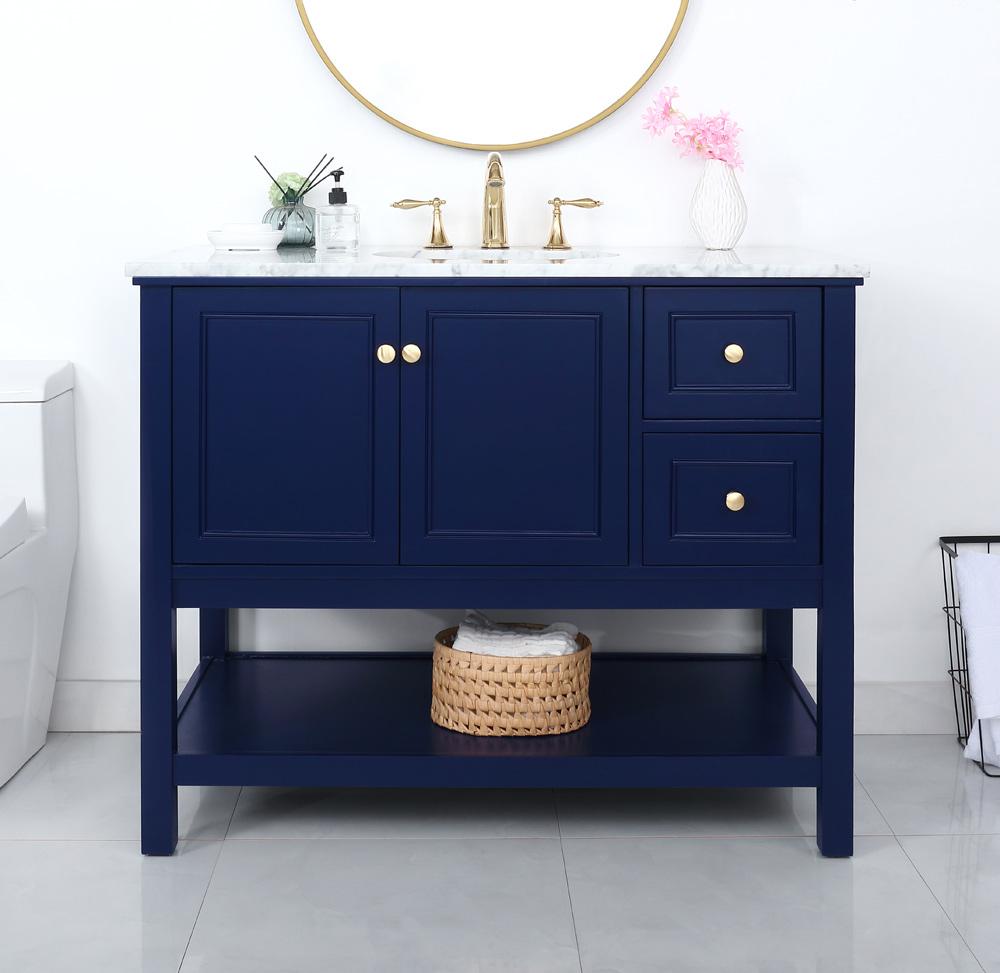 Elegant Furniture & Lighting - Metropolis 42 inch Single bathroom vanity in Blue - VF27042BL veiw 9
