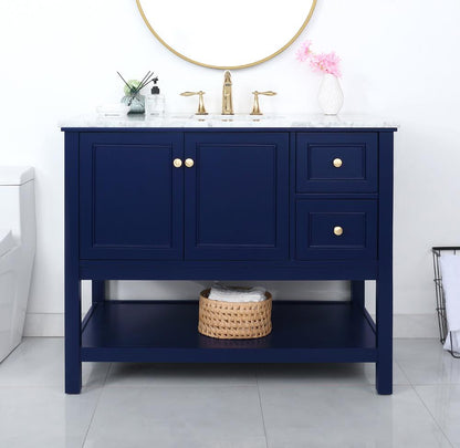 Elegant Furniture & Lighting - Metropolis 42 inch Single bathroom vanity in Blue - VF27042BL veiw 9