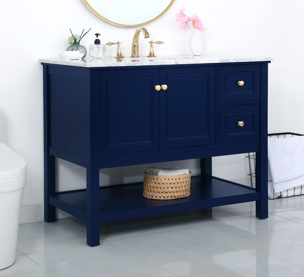 Elegant Furniture & Lighting - Metropolis 42 inch Single bathroom vanity in Blue - VF27042BL veiw 10