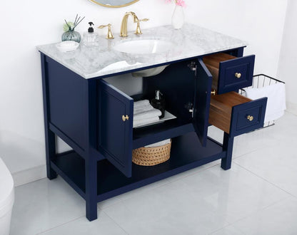 Elegant Furniture & Lighting - Metropolis 42 inch Single bathroom vanity in Blue - VF27042BL veiw 11