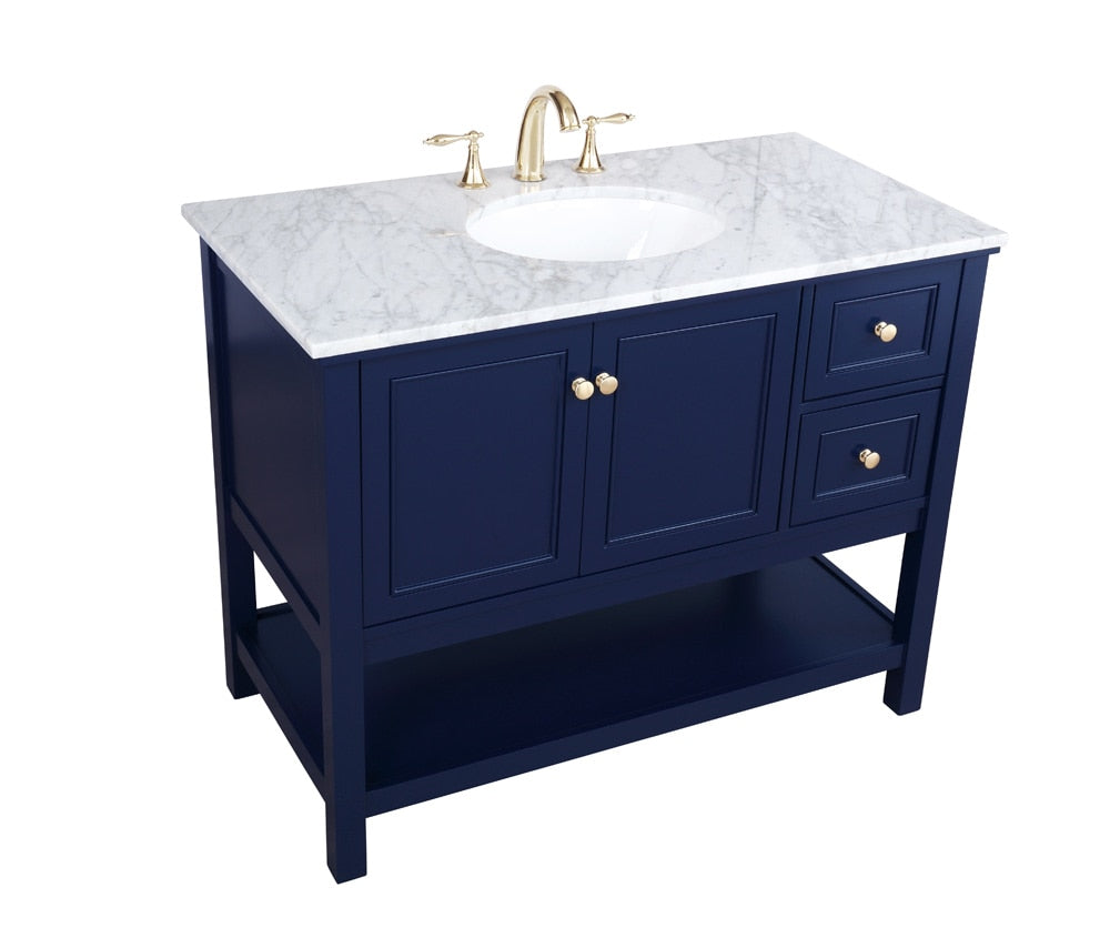 Elegant Furniture & Lighting - Metropolis 42 inch Single bathroom vanity in Blue - VF27042BL veiw 15