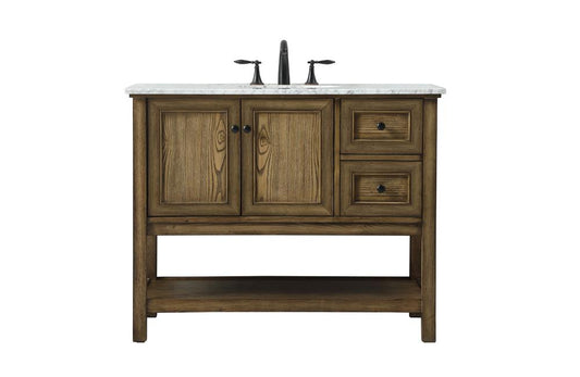 Elegant Furniture & Lighting - Metropolis 42 inch Single bathroom vanity in driftwood - VF27042DW veiw 1