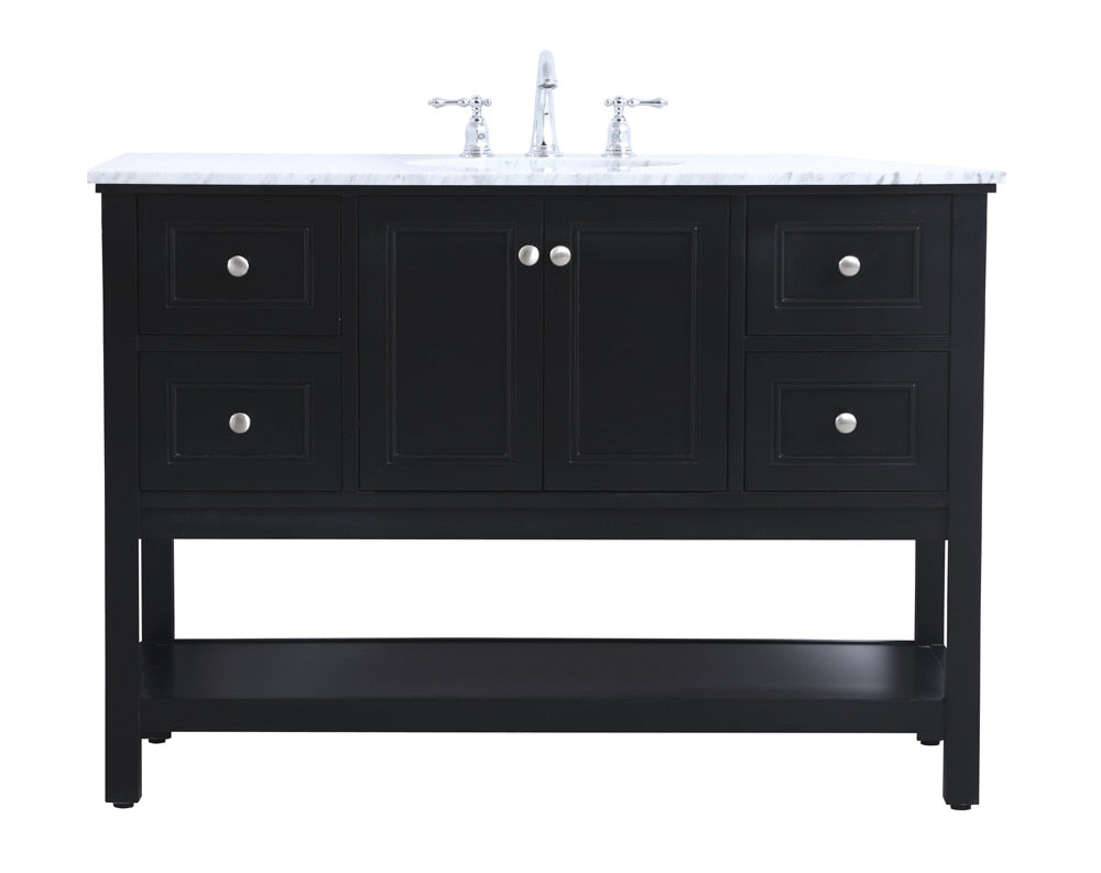 Elegant Furniture & Lighting - Metropolis 48 in. Single bathroom vanity set in Black - VF27048BK veiw 1