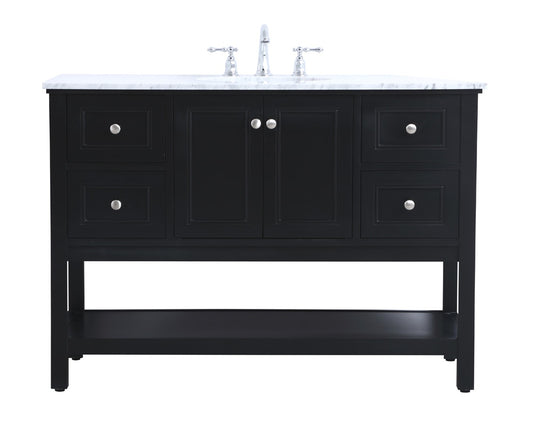 Elegant Furniture & Lighting - Metropolis 48 in. Single bathroom vanity set in Black - VF27048BK veiw 1