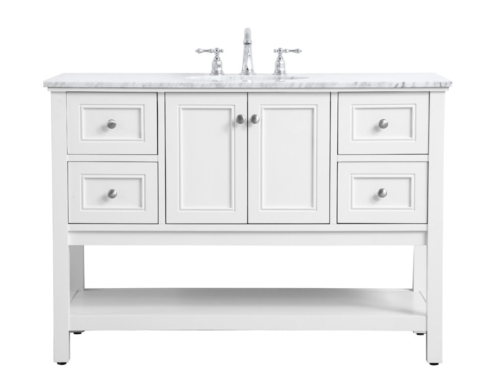 Elegant Furniture & Lighting - Metropolis 48 in. Single bathroom vanity set in White - VF27048WH veiw 1