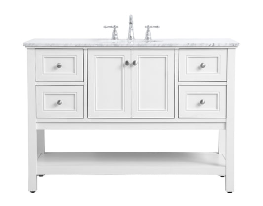 Elegant Furniture & Lighting - Metropolis 48 in. Single bathroom vanity set in White - VF27048WH veiw 1
