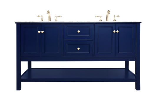 Elegant Furniture & Lighting - Metropolis 60 inch Single bathroom vanity in Blue - VF27060DBL veiw 1