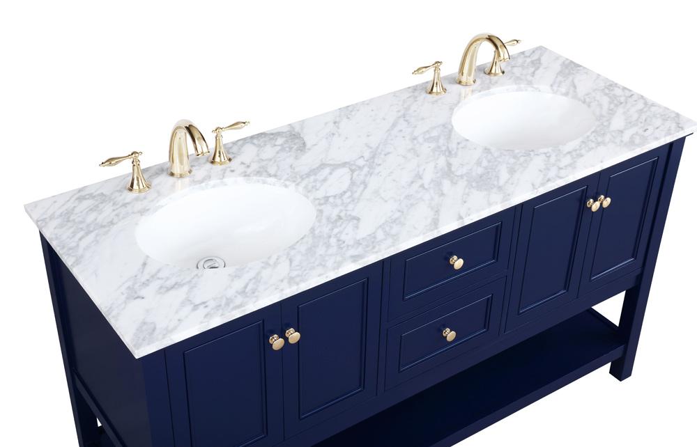Elegant Furniture & Lighting - Metropolis 60 inch Single bathroom vanity in Blue - VF27060DBL veiw 3