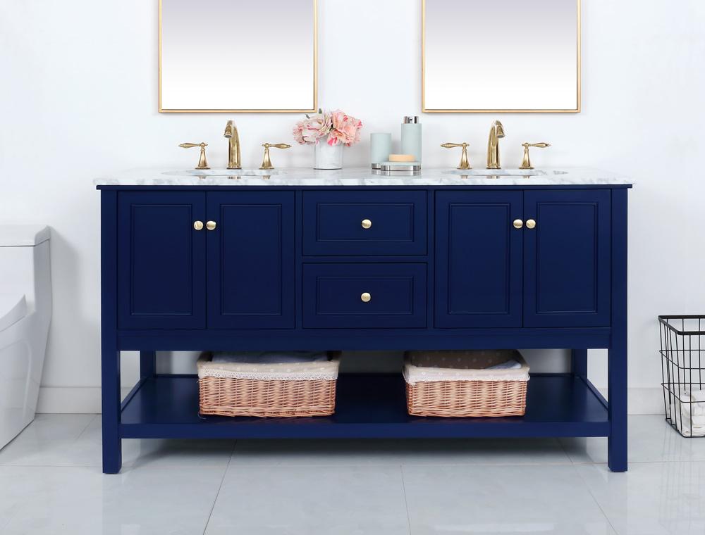 Elegant Furniture & Lighting - Metropolis 60 inch Single bathroom vanity in Blue - VF27060DBL veiw 9