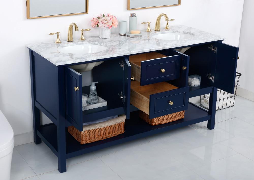 Elegant Furniture & Lighting - Metropolis 60 inch Single bathroom vanity in Blue - VF27060DBL veiw 11