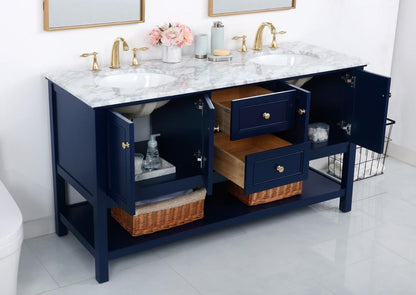 Elegant Furniture & Lighting - Metropolis 60 inch Single bathroom vanity in Blue - VF27060DBL veiw 11