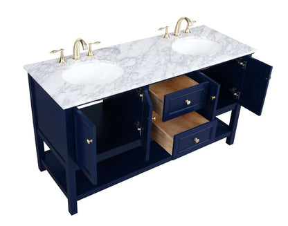 Elegant Furniture & Lighting - Metropolis 60 inch Single bathroom vanity in Blue - VF27060DBL veiw 16