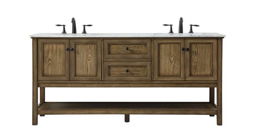 Elegant Furniture & Lighting - Metropolis 72 inch double bathroom vanity in driftwood - VF27072DDW veiw 1