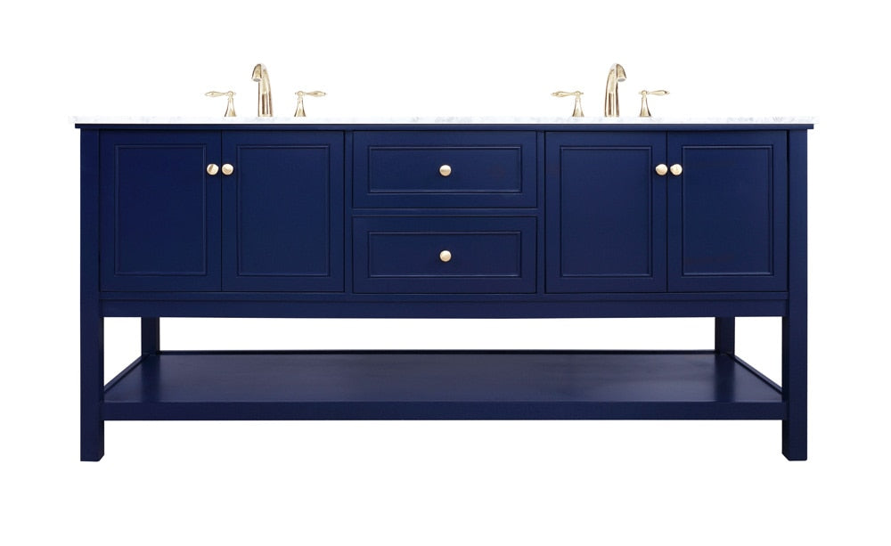 Elegant Furniture & Lighting - Metropolis 72 inch Single bathroom vanity in Blue - VF27072DBL veiw 1