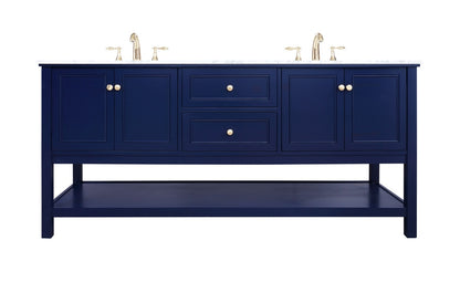 Elegant Furniture & Lighting - Metropolis 72 inch Single bathroom vanity in Blue - VF27072DBL veiw 1