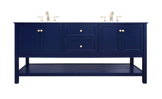 Elegant Furniture & Lighting - Metropolis 72 inch Single bathroom vanity in Blue - VF27072DBL veiw 1