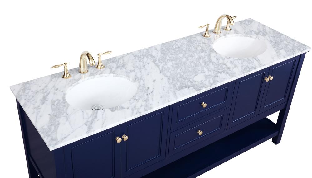 Elegant Furniture & Lighting - Metropolis 72 inch Single bathroom vanity in Blue - VF27072DBL veiw 3