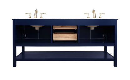 Elegant Furniture & Lighting - Metropolis 72 inch Single bathroom vanity in Blue - VF27072DBL veiw 8
