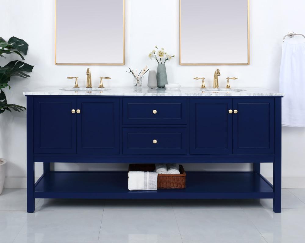 Elegant Furniture & Lighting - Metropolis 72 inch Single bathroom vanity in Blue - VF27072DBL veiw 9