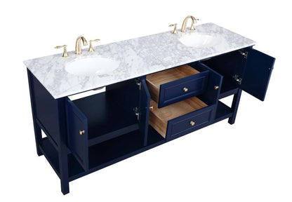 Elegant Furniture & Lighting - Metropolis 72 inch Single bathroom vanity in Blue - VF27072DBL veiw 16
