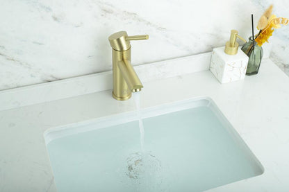 Elegant Furniture & Lighting - Mia Single Hole Single Handle Bathroom Faucet in Brushed Gold - FAV-1008BGD veiw 5