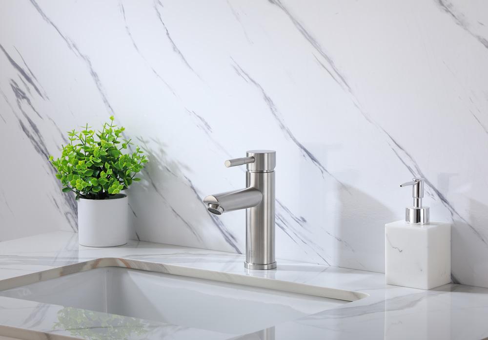 Elegant Furniture & Lighting - Mia Single Hole Single Handle Bathroom Faucet in Brushed Nickel - FAV-1008BNK veiw 2