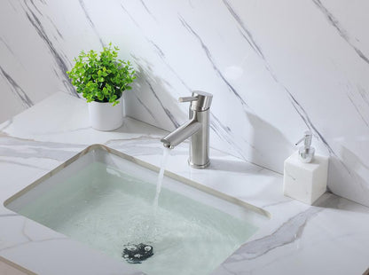 Elegant Furniture & Lighting - Mia Single Hole Single Handle Bathroom Faucet in Brushed Nickel - FAV-1008BNK veiw 4