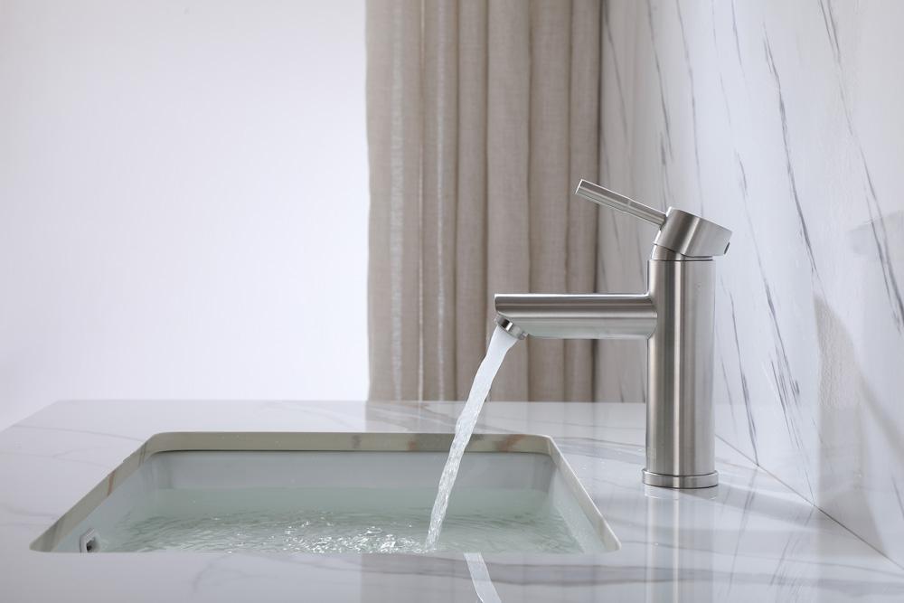 Elegant Furniture & Lighting - Mia Single Hole Single Handle Bathroom Faucet in Brushed Nickel - FAV-1008BNK veiw 5