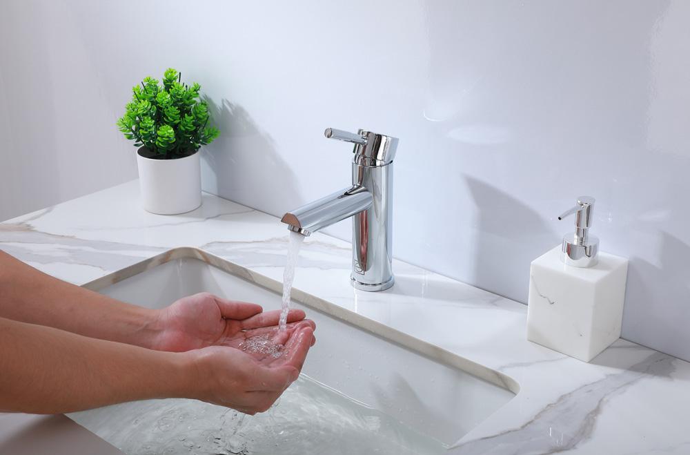 Elegant Furniture & Lighting - Mia Single Hole Single Handle Bathroom Faucet in Chrome - FAV-1008PCH veiw 6