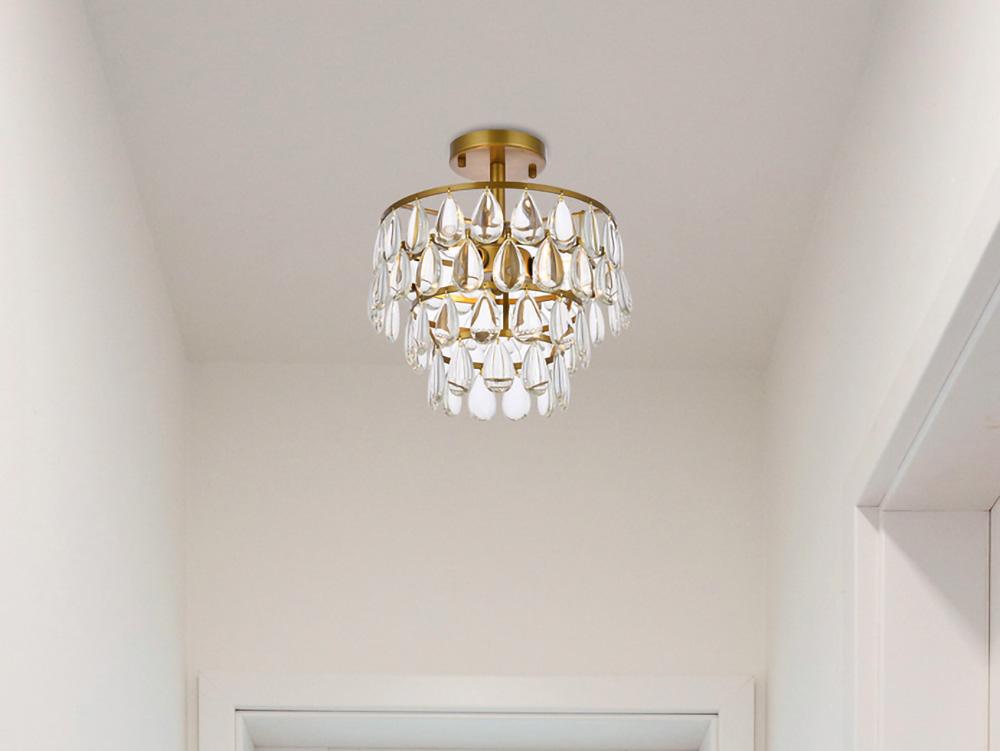 Elegant Furniture & Lighting - Mila 12 inch flush mount in brass - 1103F12BR veiw 1