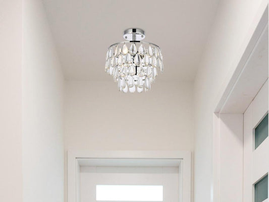 Elegant Furniture & Lighting - Mila 12 inch flush mount in chrome - 1103F12C veiw 1