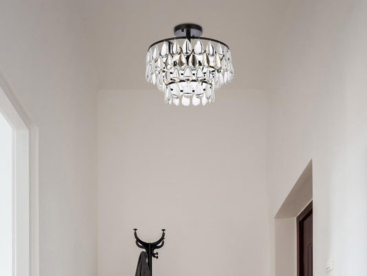 Elegant Furniture & Lighting - Mila 14 inch flush mount in black - 1103F14BK veiw 1