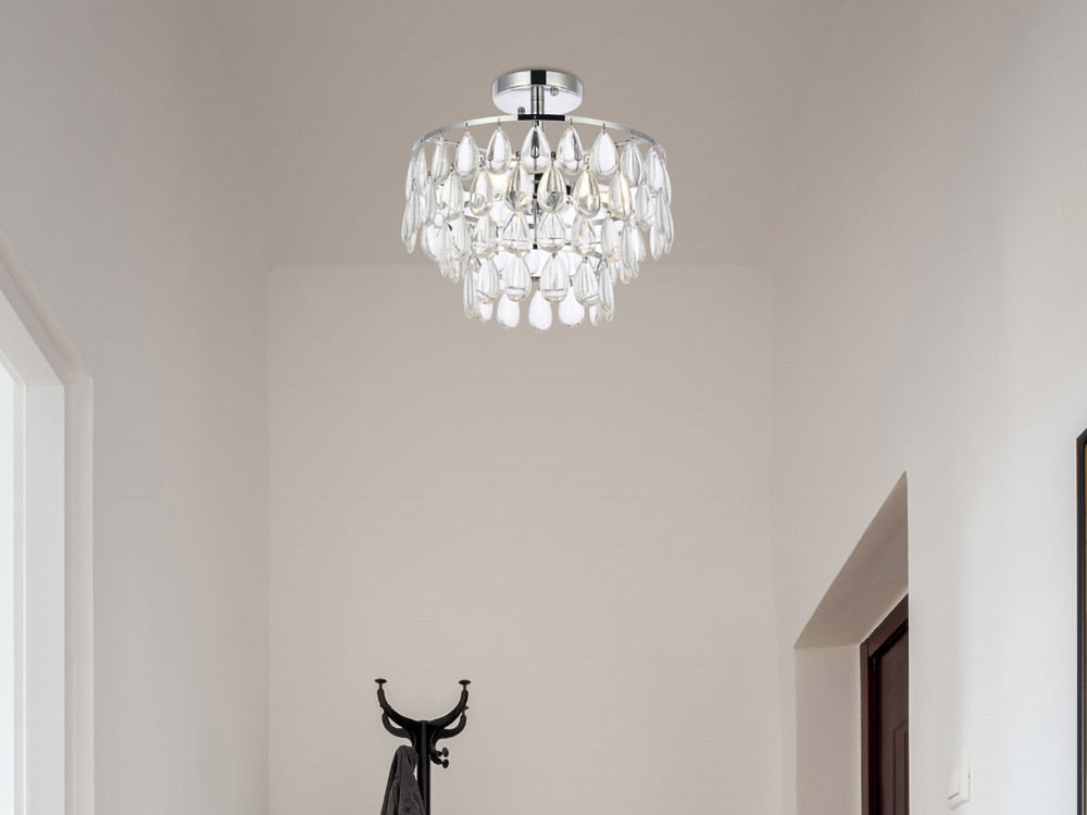 Elegant Furniture & Lighting - Mila 14 inch flush mount in chrome - 1103F14C veiw 1