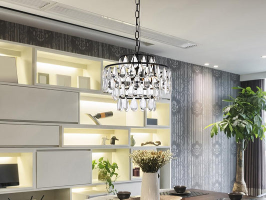 Elegant Furniture & Lighting - Mila 14 inch pendant in black - 1102D14BK veiw 1