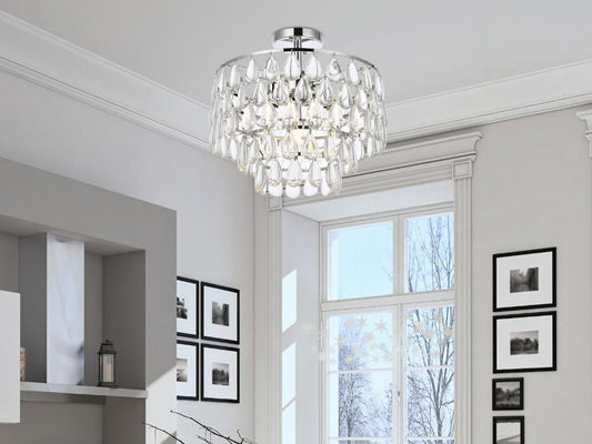 Elegant Furniture & Lighting - Mila 16 inch flush mount in chrome - 1103F16C veiw 1