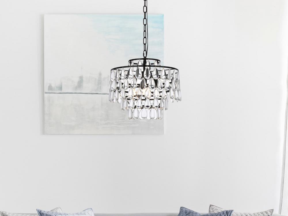 Elegant Furniture & Lighting - Mila 16 inch pendant in black - 1102D16BK veiw 1