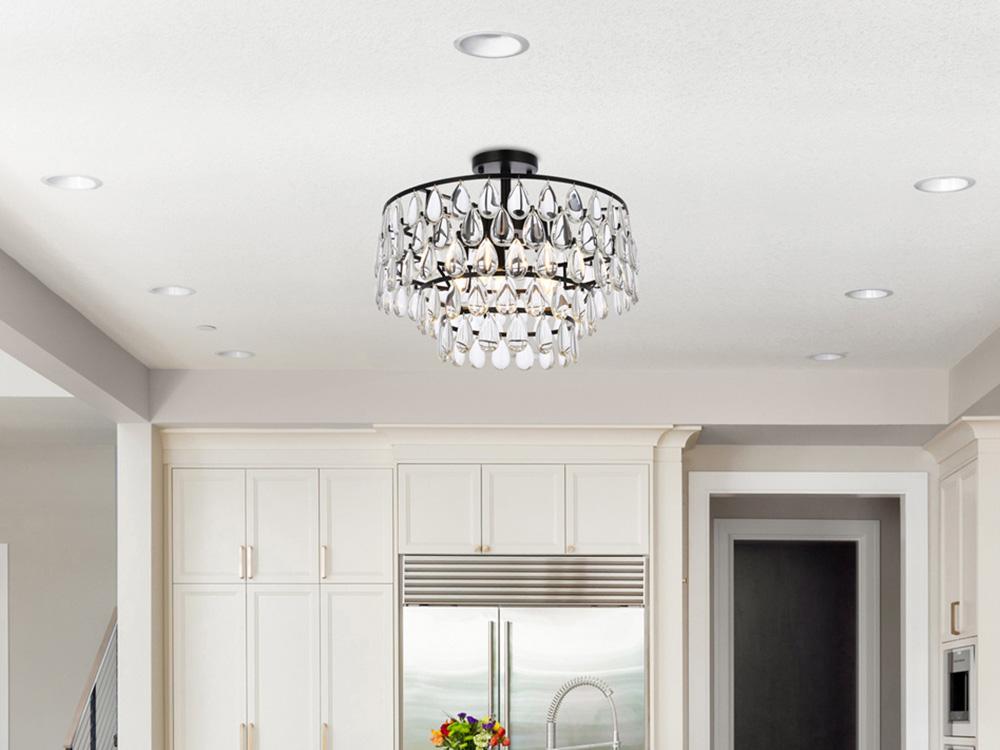 Elegant Furniture & Lighting - Mila 18 inch flush mount in black - 1103F18BK veiw 1
